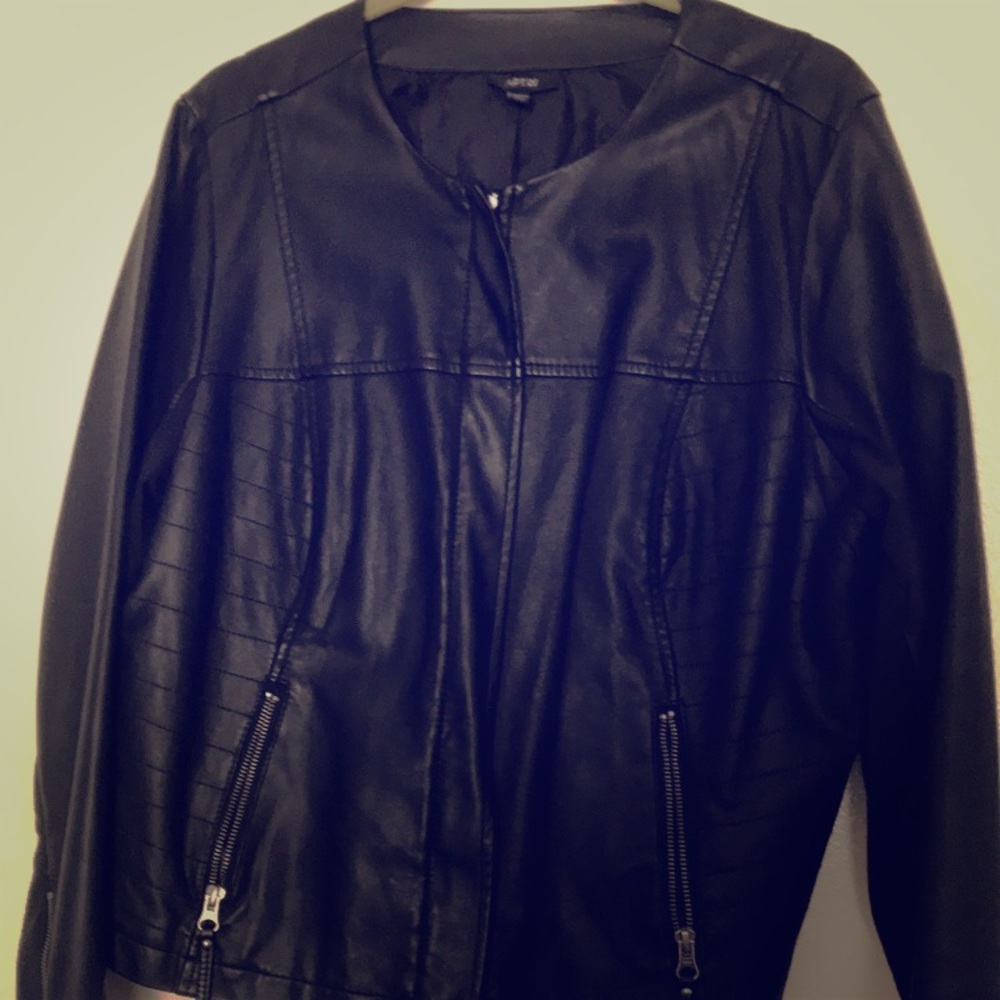 Black “leather” zip up jacket